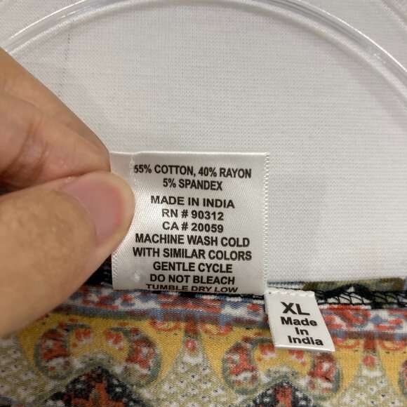 Parsley & Sage Blouse size XL Multi Color Abstract Boho Stretch Festival Top - Picture 6 of 8